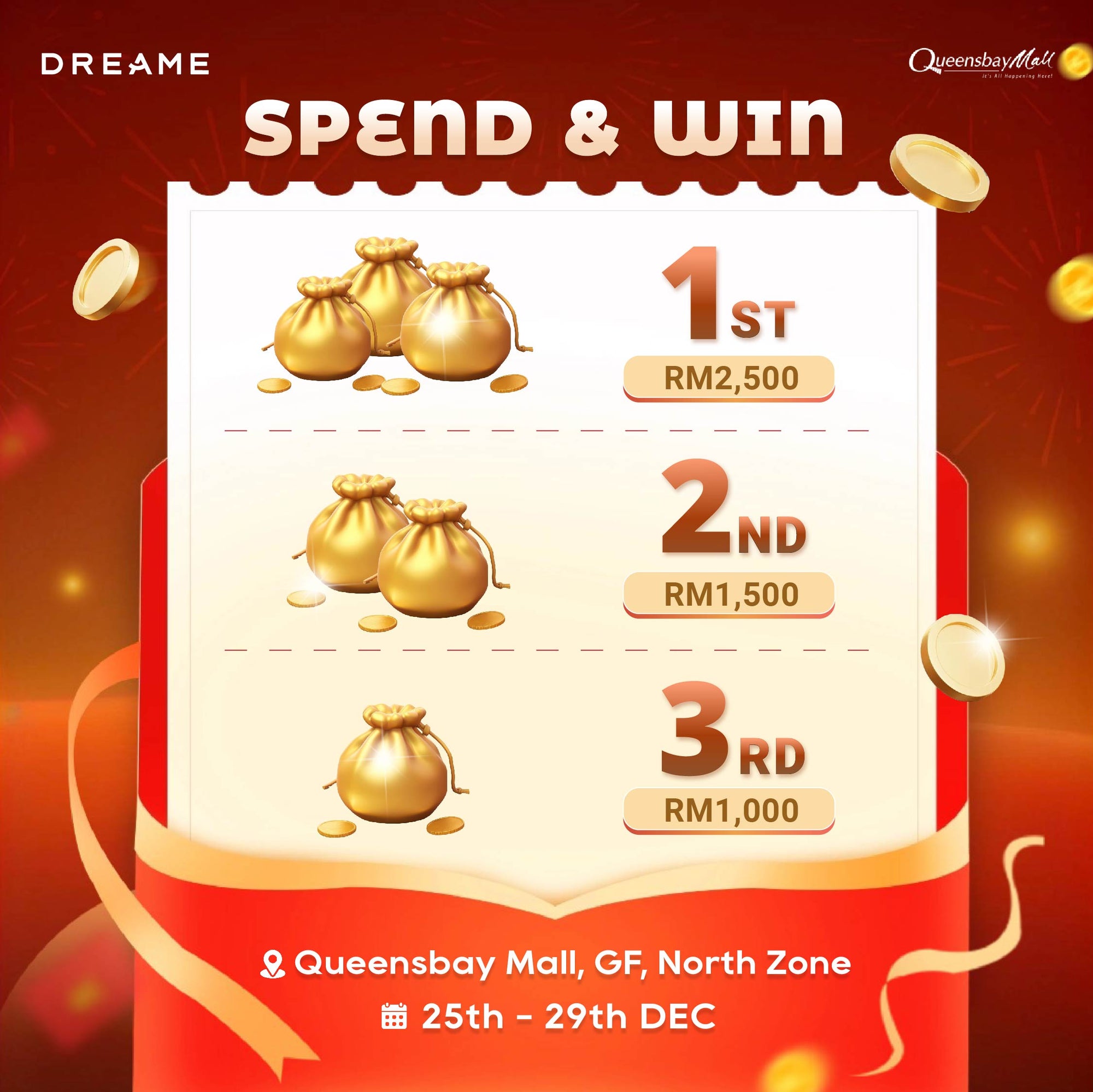 [25th - 29th Dec 2024] Spend and Win @ Dreame Queensbay Mall