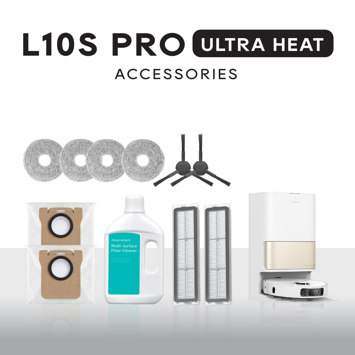 Dreame L10s Ultra Pro Heat Robot Vacuum Accessories Pack