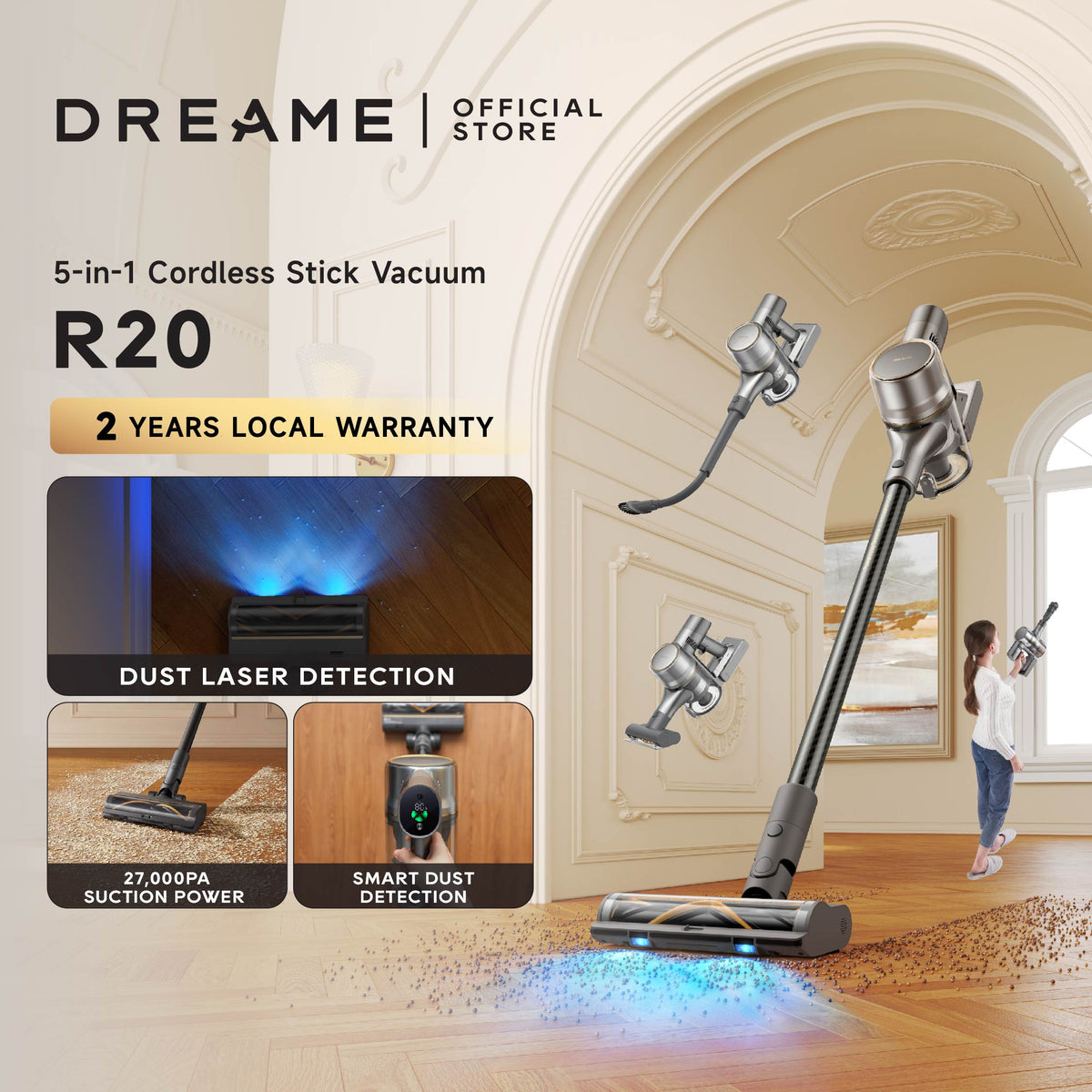 Dreame R20 Cordless Stick Vacuum Cleaner