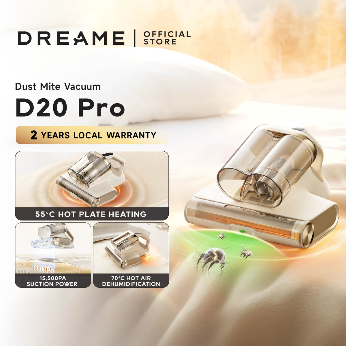 Dreame D20 Pro Dust Mite Vacuum Cleaner